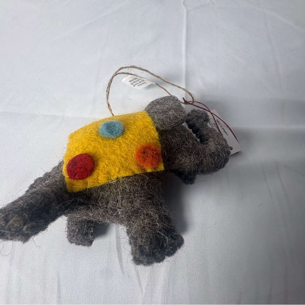 Ten Thousand Villages Felt Elephant with Red and Yellow Accents - Picture 5 of 7